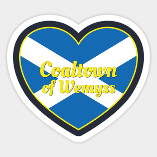 Coaltown of Wemyss Scotland UK Scotland Flag Heart Sticker